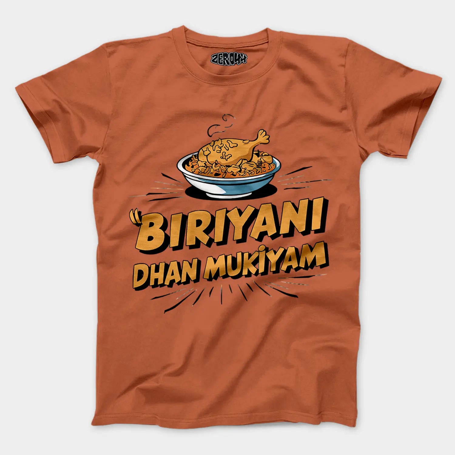 Biriyani Dhan Mukiyam Men/Unisex T-Shirt in Coral Color