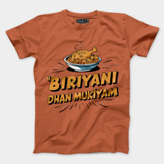 Biriyani Dhan Mukiyam Men/Unisex T-Shirt in Coral Color
