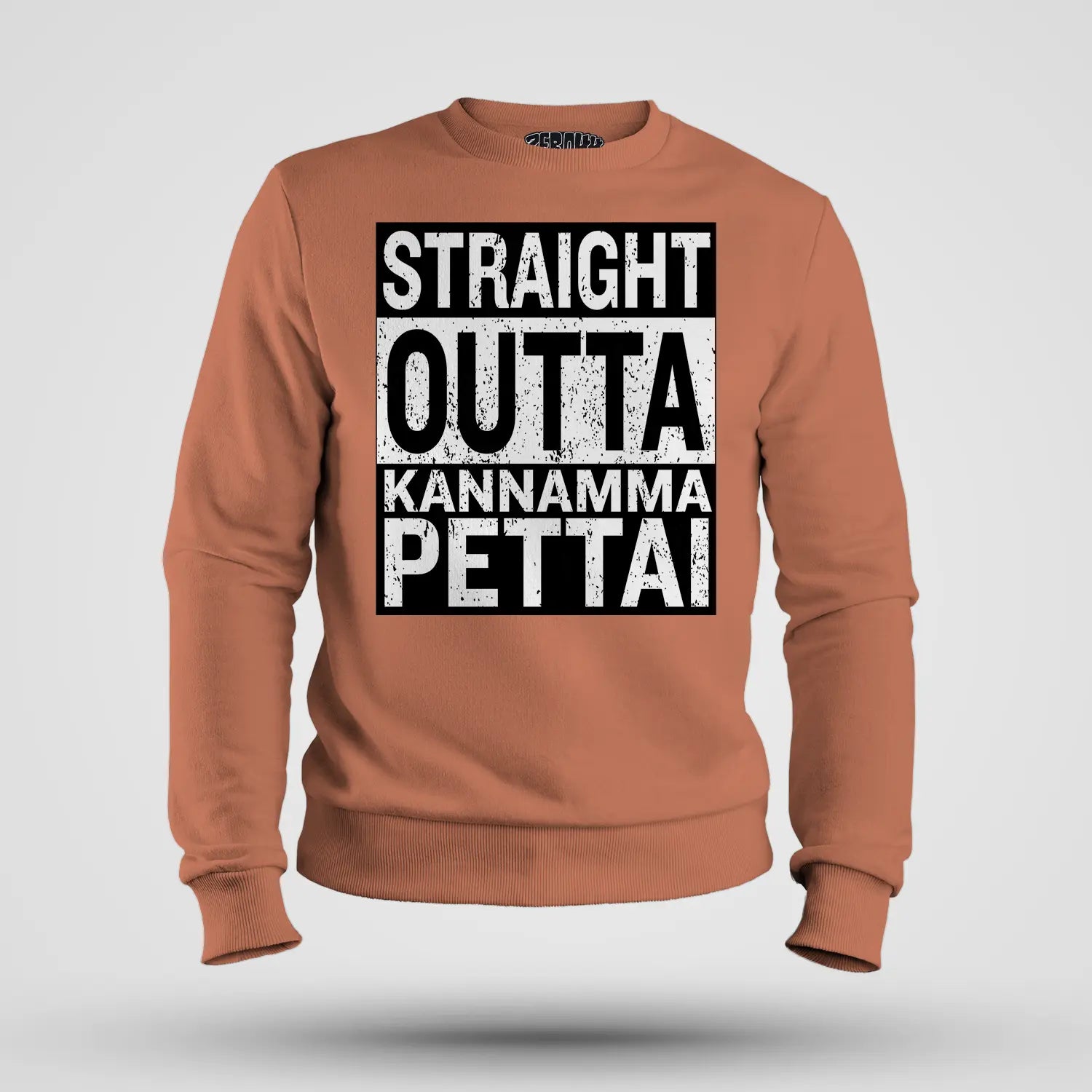 Straight Outta Kannamma Pettai Men/Unisex Sweatshirt in Coral Color