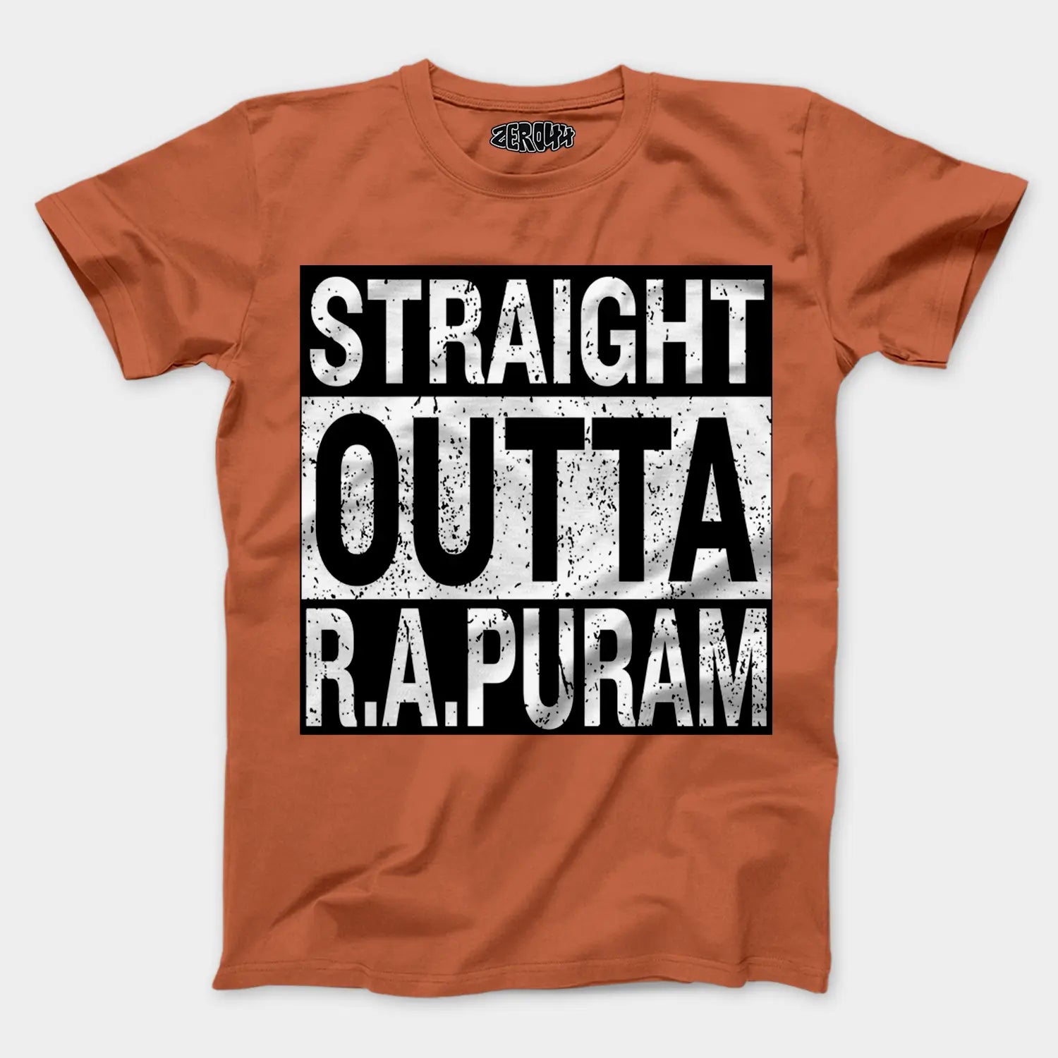 Straight Outta R.a Puram Men/Unisex T-Shirt in Coral Color