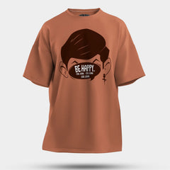 Be Happy Cool Down Cool Down Cool Down Men/Unisex Oversized T-Shirt in Coral Color