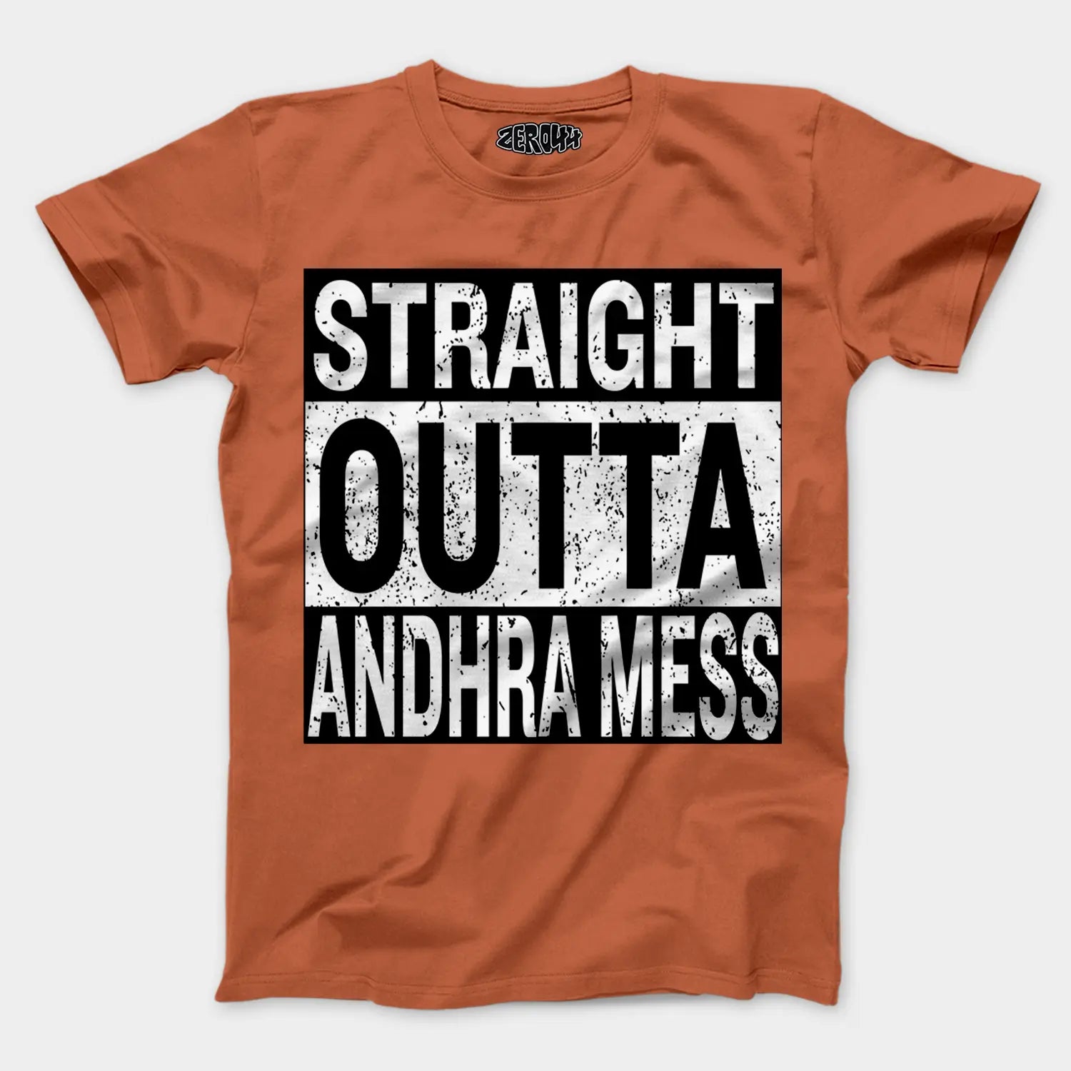 Straight Outta Andhra Mess Men/Unisex T-Shirt in Coral Color
