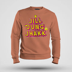 Jill Jung Jhakk Men/Unisex Sweatshirt in Coral Color
