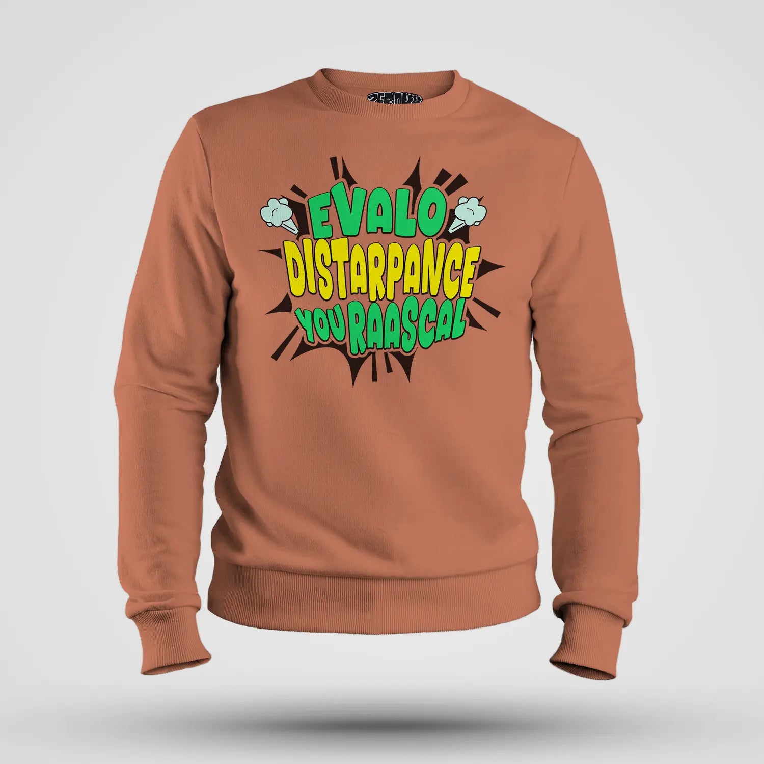 Evalo Distarpance You Raascal Men/Unisex Sweatshirt in Coral Color