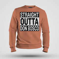 Straight Outta Don Bosco Men/Unisex Sweatshirt in Coral Color