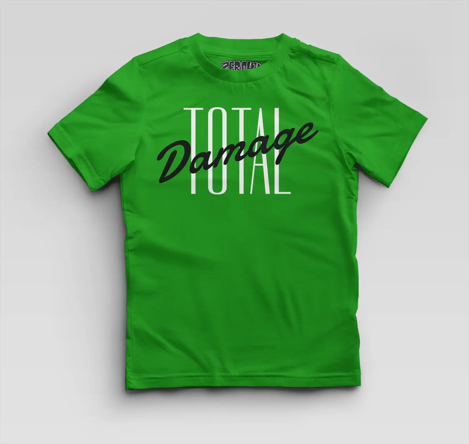 Total Damage Boys Round Neck T-Shirt in Flag Green Color