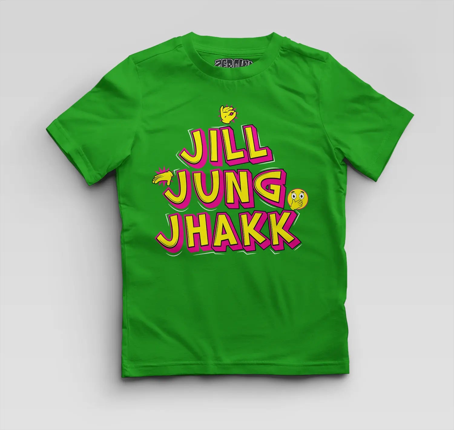 Jill Jung Jhakk Boys Round Neck T-Shirt in Flag Green Color