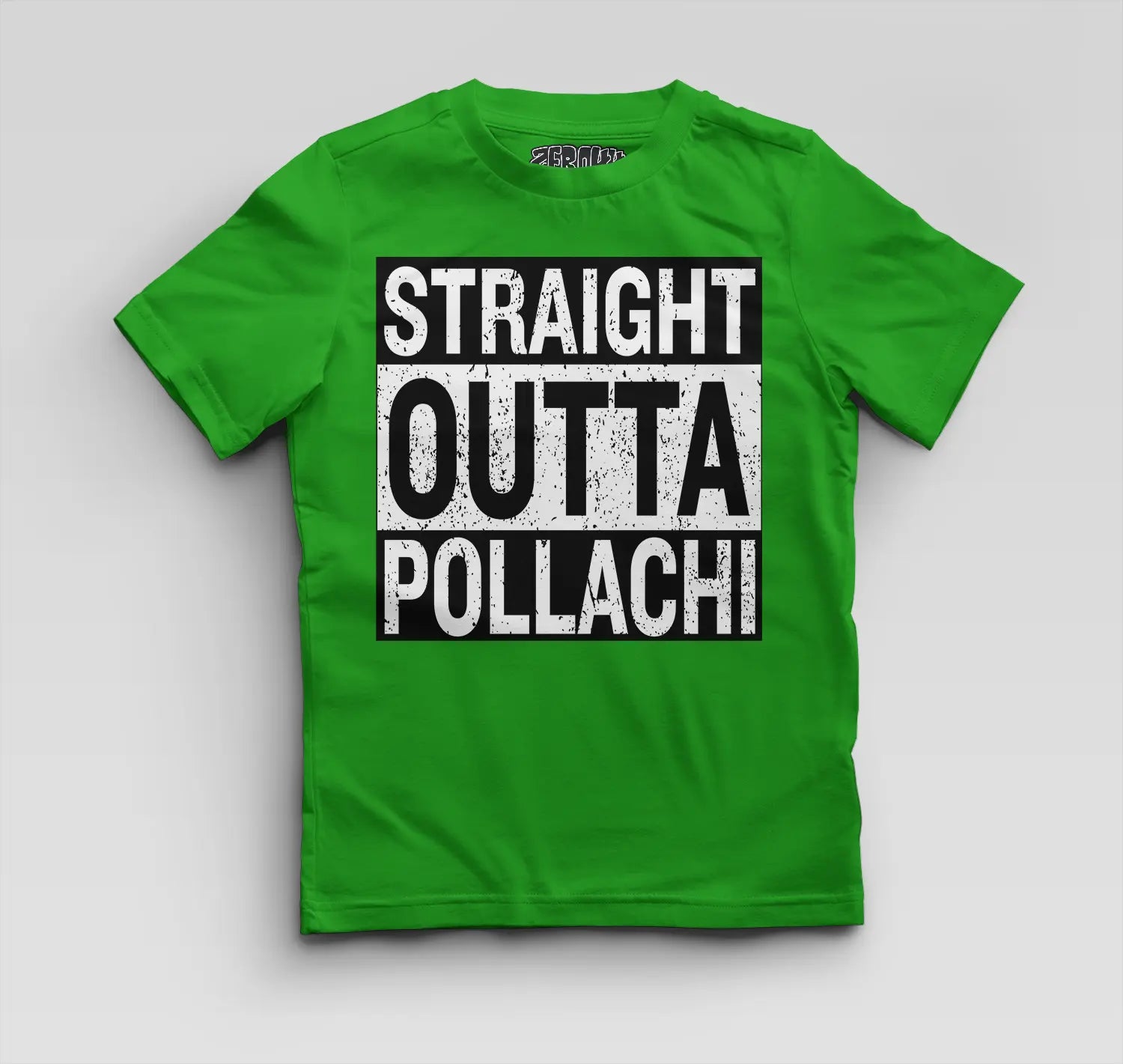 Straight Outta Pollachi Boys Round Neck T-Shirt in Flag Green Color