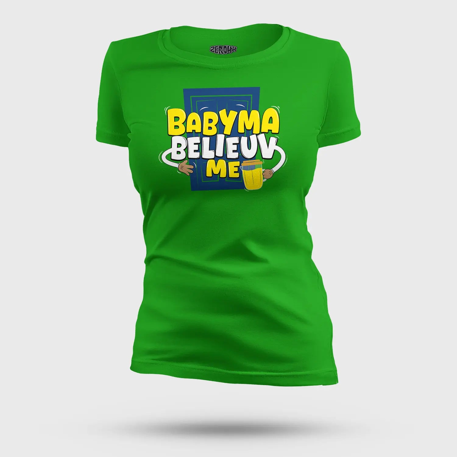 Babyma Belieuv Me Women's T-Shirt in Flag Green Color
