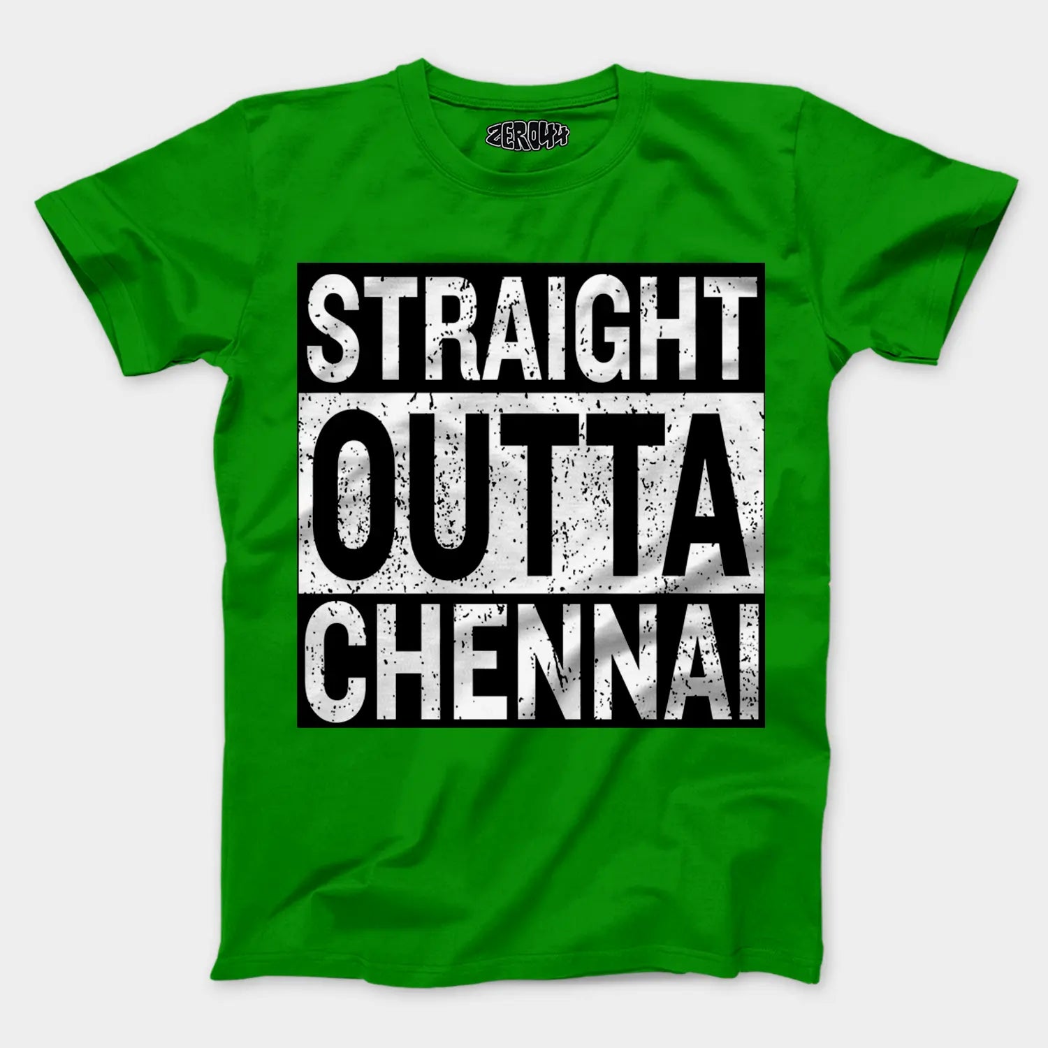 Straight Outta Chennai Men/Unisex T-Shirt in Flag Green Color
