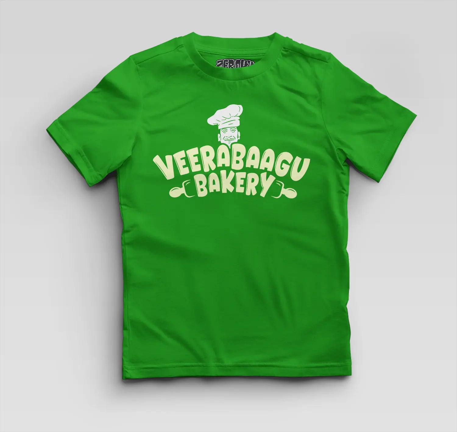 Veerabaagu Bakery Boys Round Neck T-Shirt in Flag Green Color