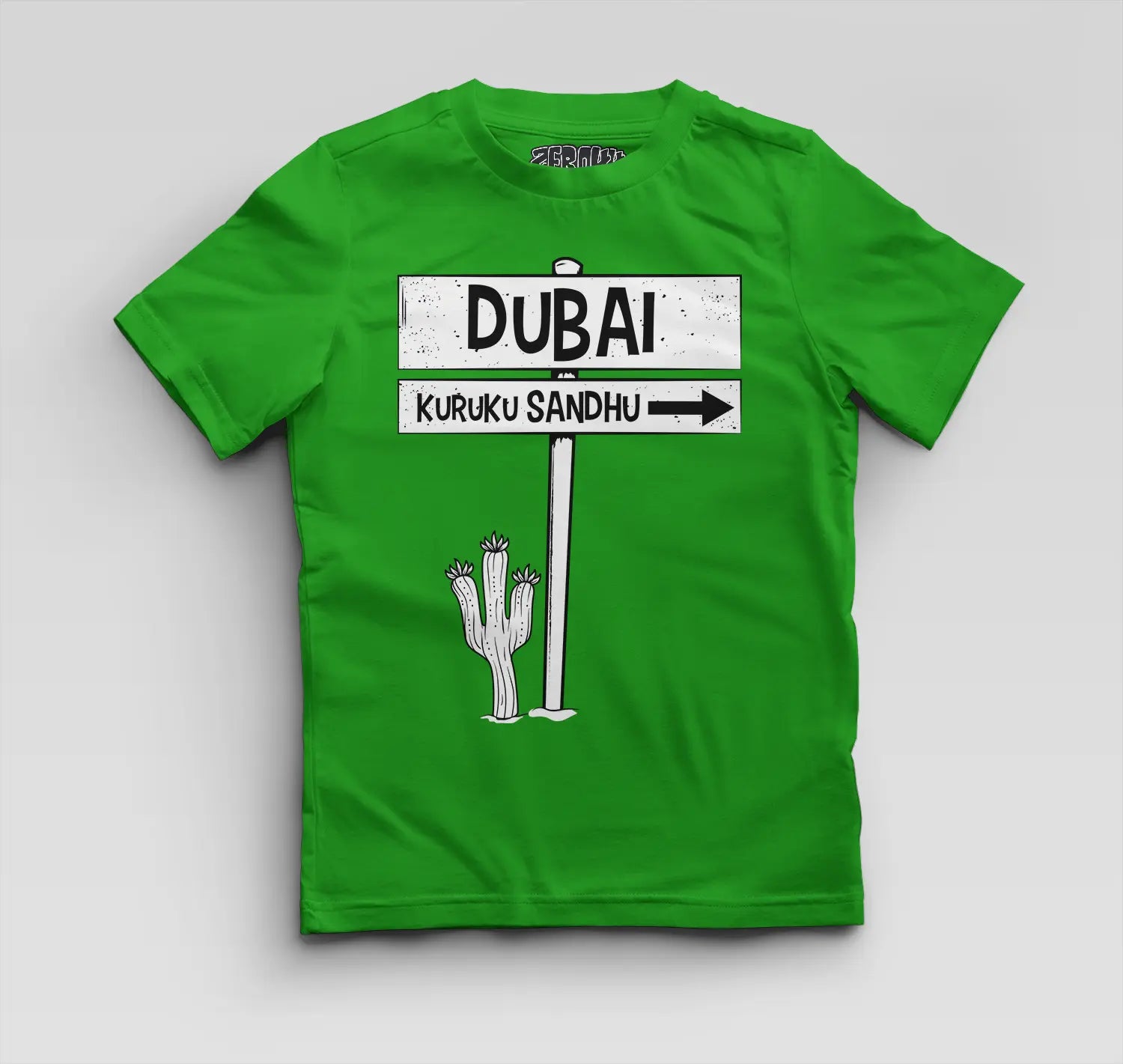 Dubai Kuruku Sandhu Boys Round Neck T-Shirt in Flag Green Color