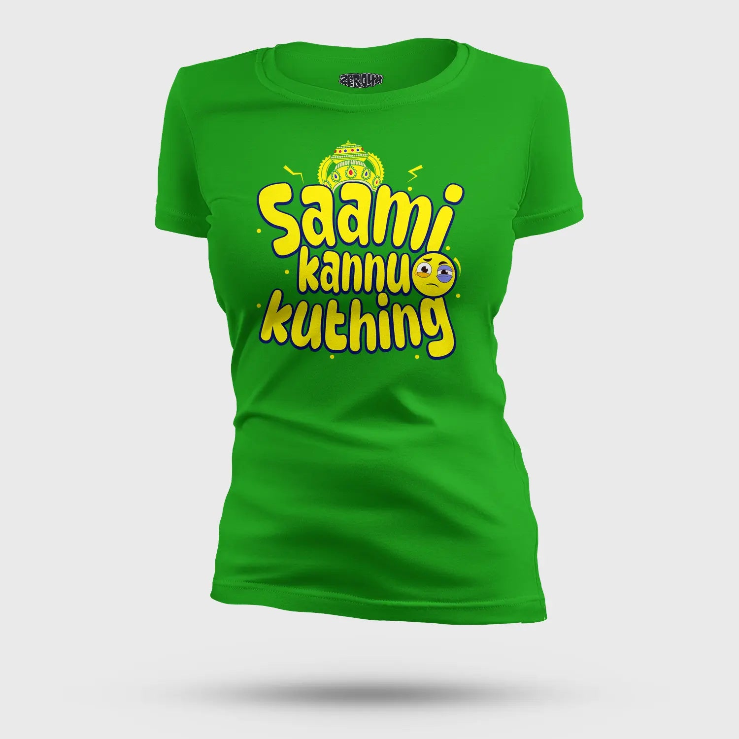 Saami Kannu Kuthing Women's T-Shirt in Flag Green Color