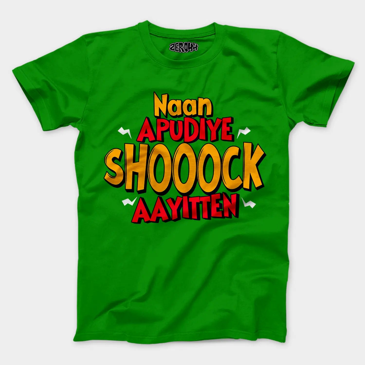 Naan Apudiye Shoooock Aayitten Men/Unisex T-Shirt in Flag Green Color
