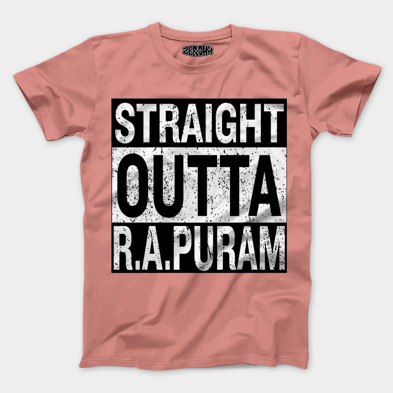 Straight Outta R.a Puram Men/Unisex T-Shirt in Flamingo Color