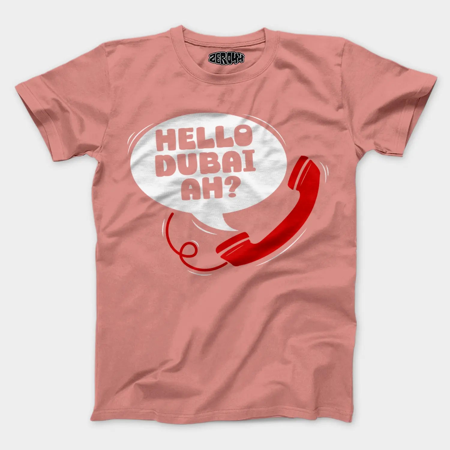 Hello Dubai Ah? Men/Unisex T-Shirt in Flamingo Color