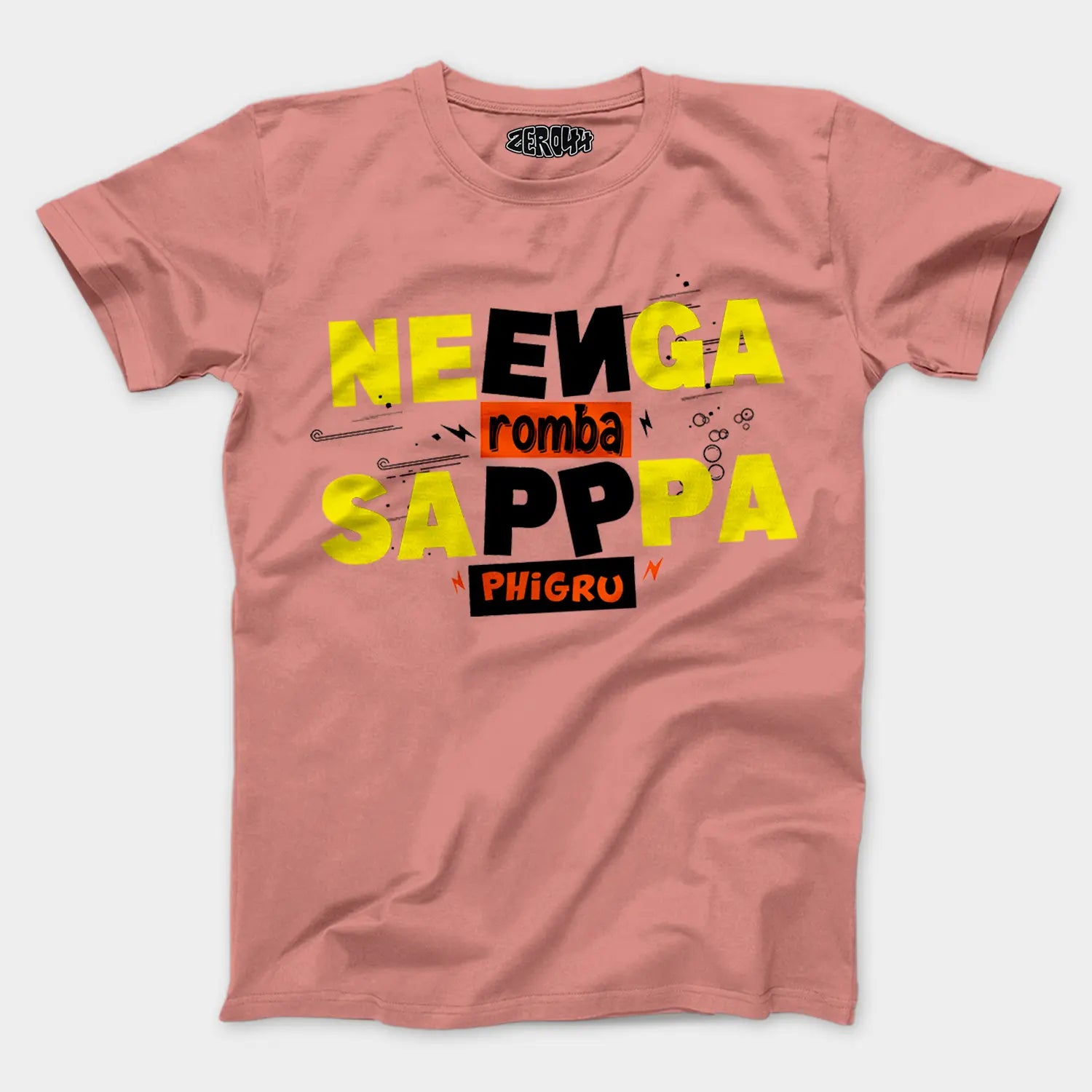 Neenga Romba Sappaa Phigru Men/Unisex T-Shirt in Flamingo Color