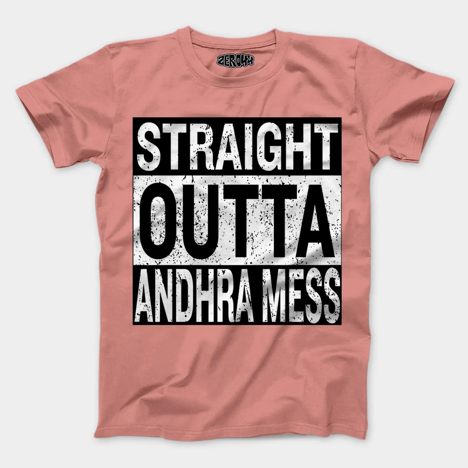 Straight Outta Andhra Mess Men/Unisex T-Shirt in Flamingo Color