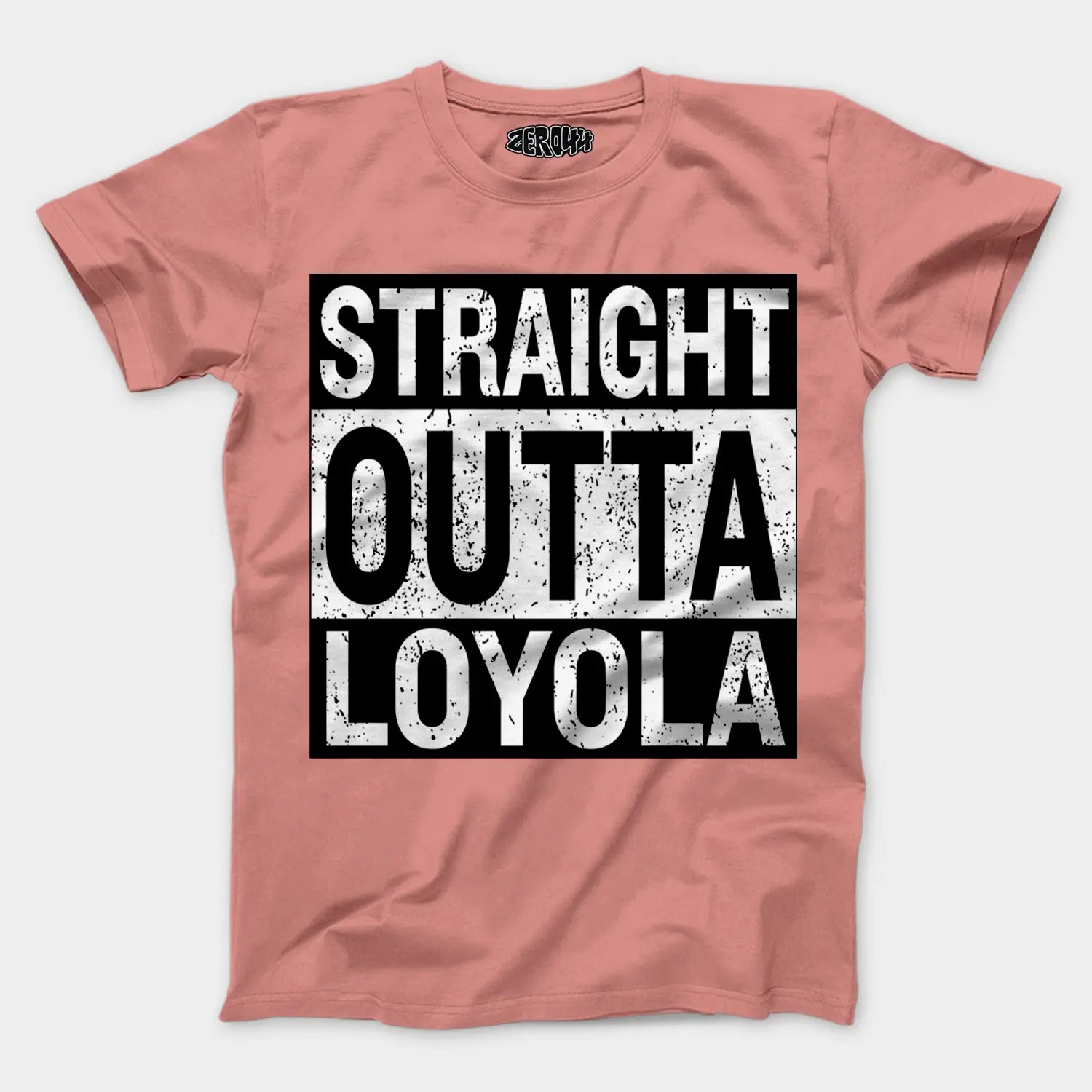 Straight Outta Loyola Men/Unisex T-Shirt in Flamingo Color