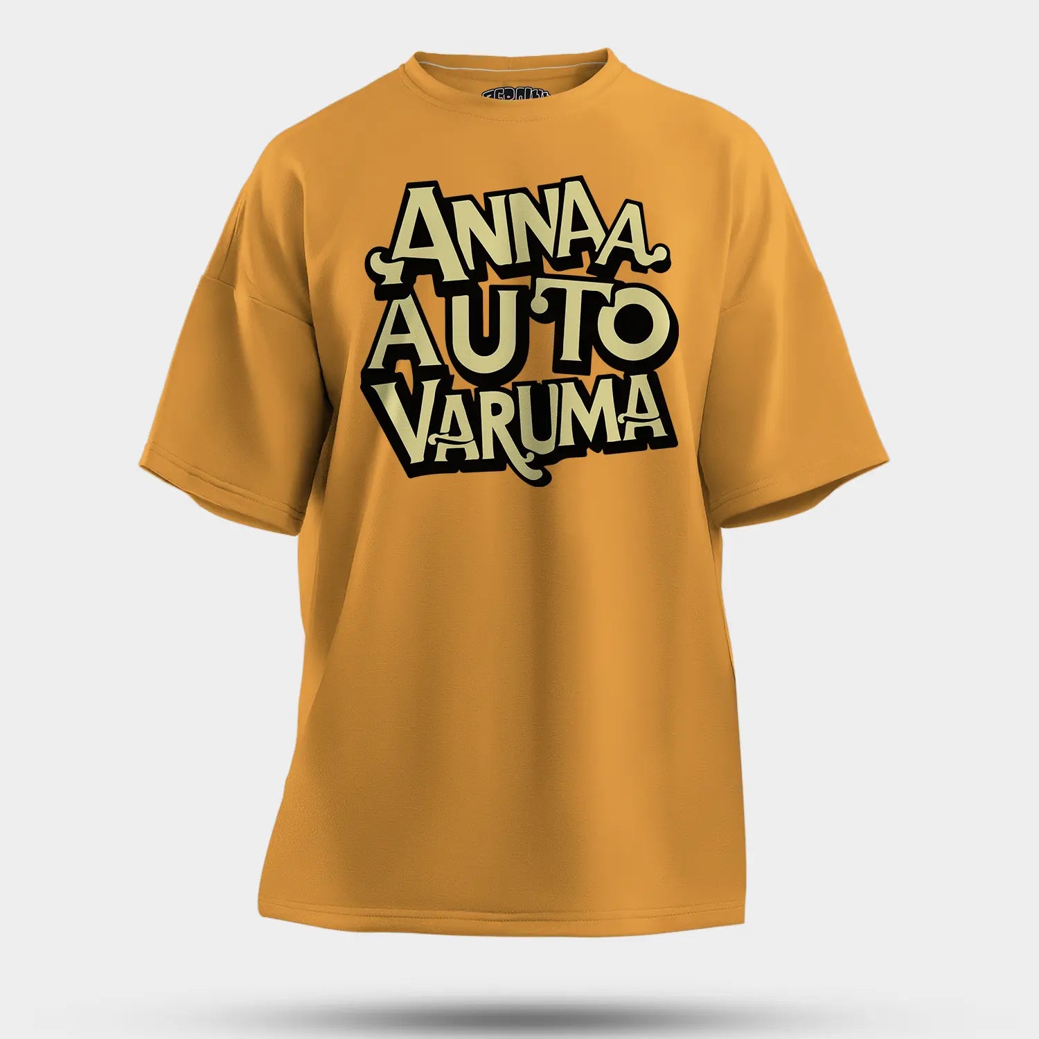 Anna Auto Varuma Men/Unisex Oversized T-Shirt in Golden Yellow Color