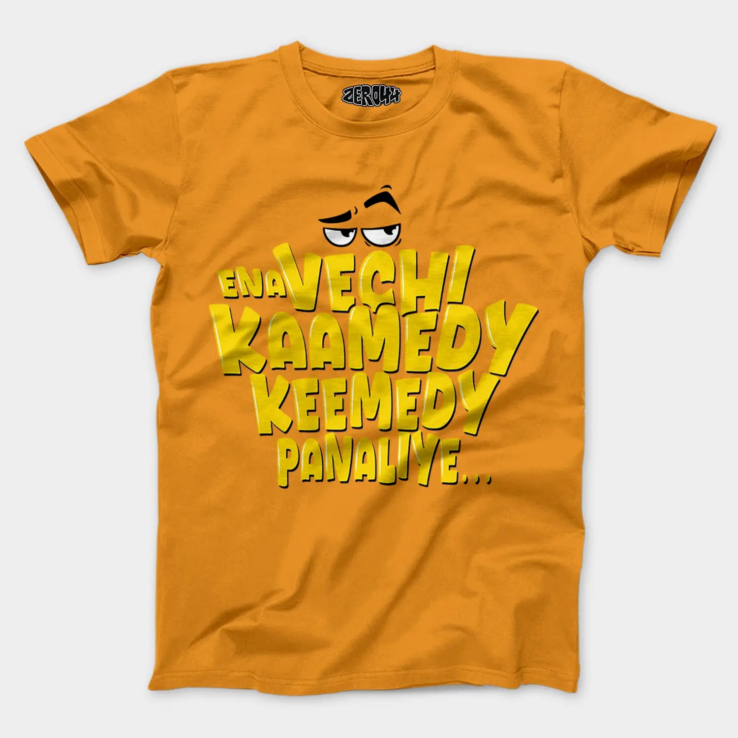 Ena Vechi Kaamedy Keemady Panaliye Men/Unisex T-Shirt in Golden Yellow Color