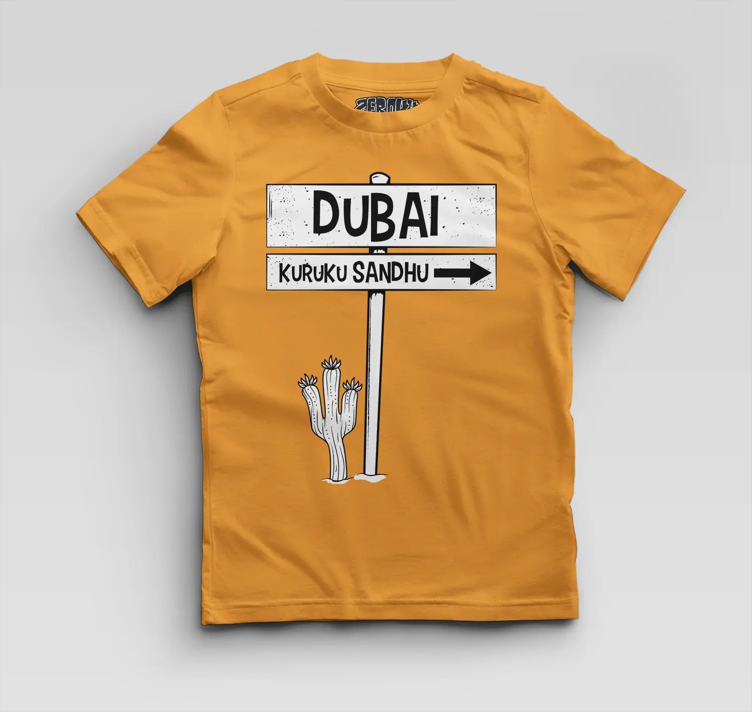 Dubai Kuruku Sandhu Boys Round Neck T-Shirt in Golden Yellow Color