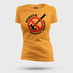 Aaniye Pudunga Venaam Women's T-Shirt in Golden Yellow Color