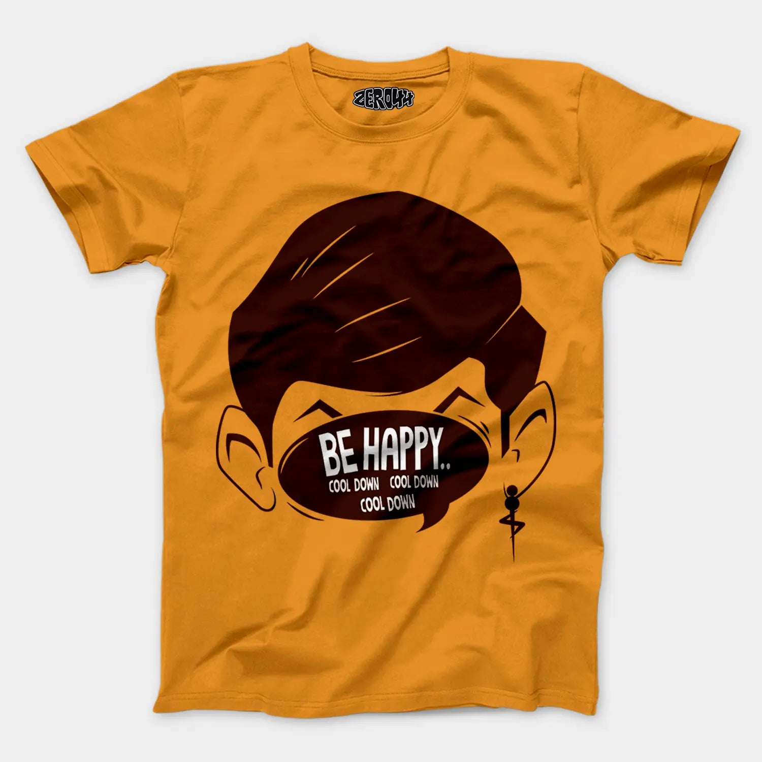 Be Happy Cool Down Cool Down Cool Down Men/Unisex T-Shirt in Golden Yellow Color