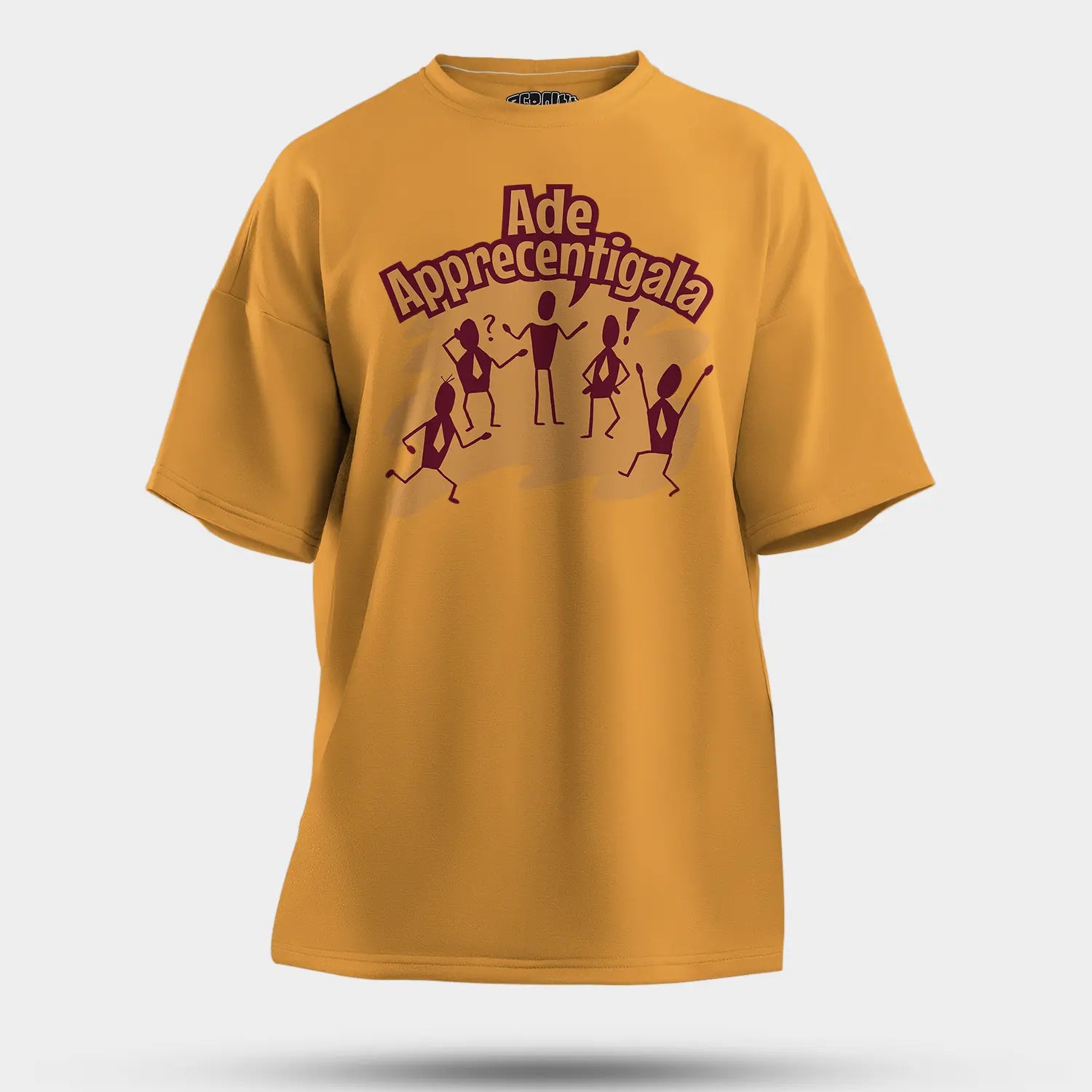 Ade Apprecentingala Men/Unisex Oversized T-Shirt in Golden Yellow Color