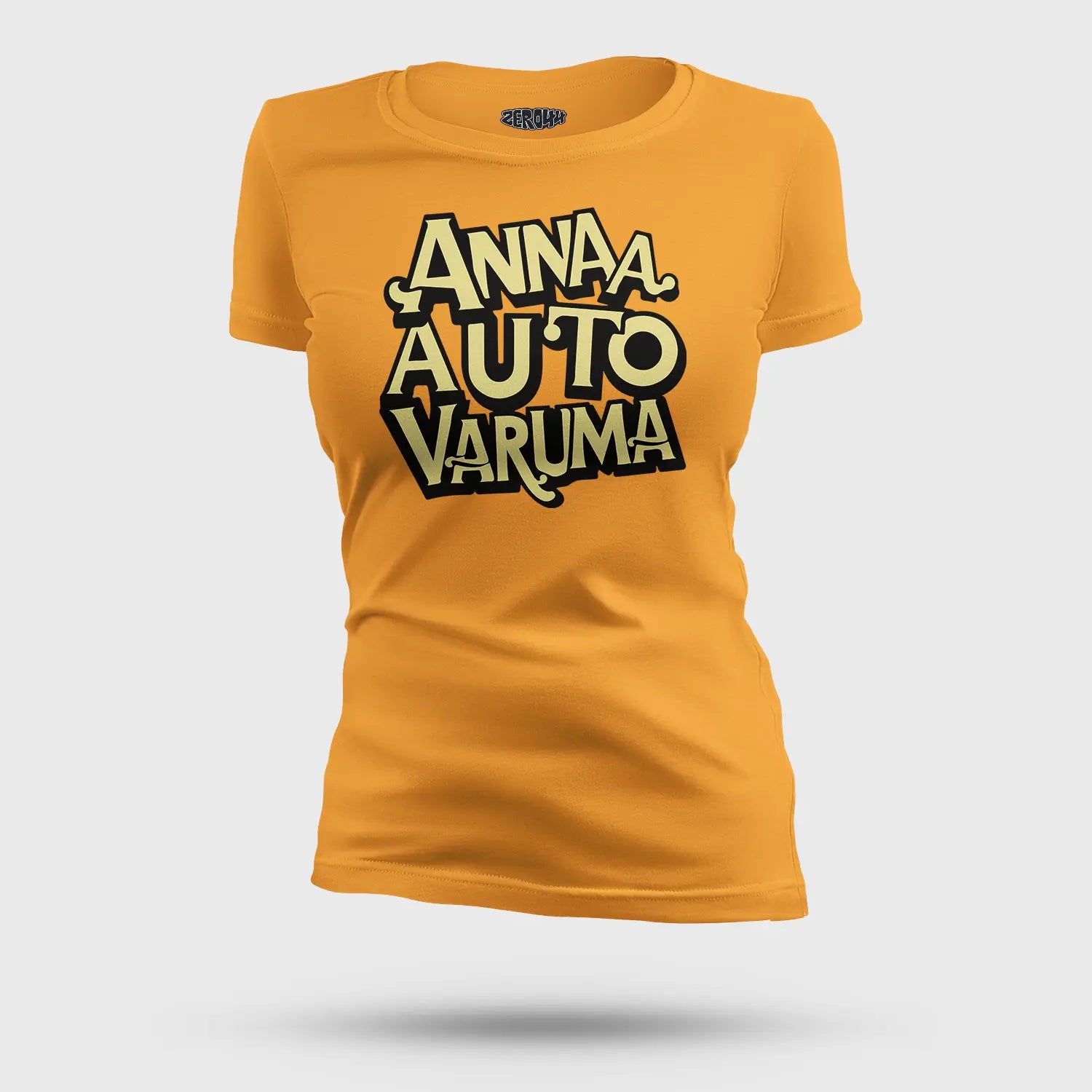 Anna Auto Varuma Women's T-Shirt in Golden Yellow Color