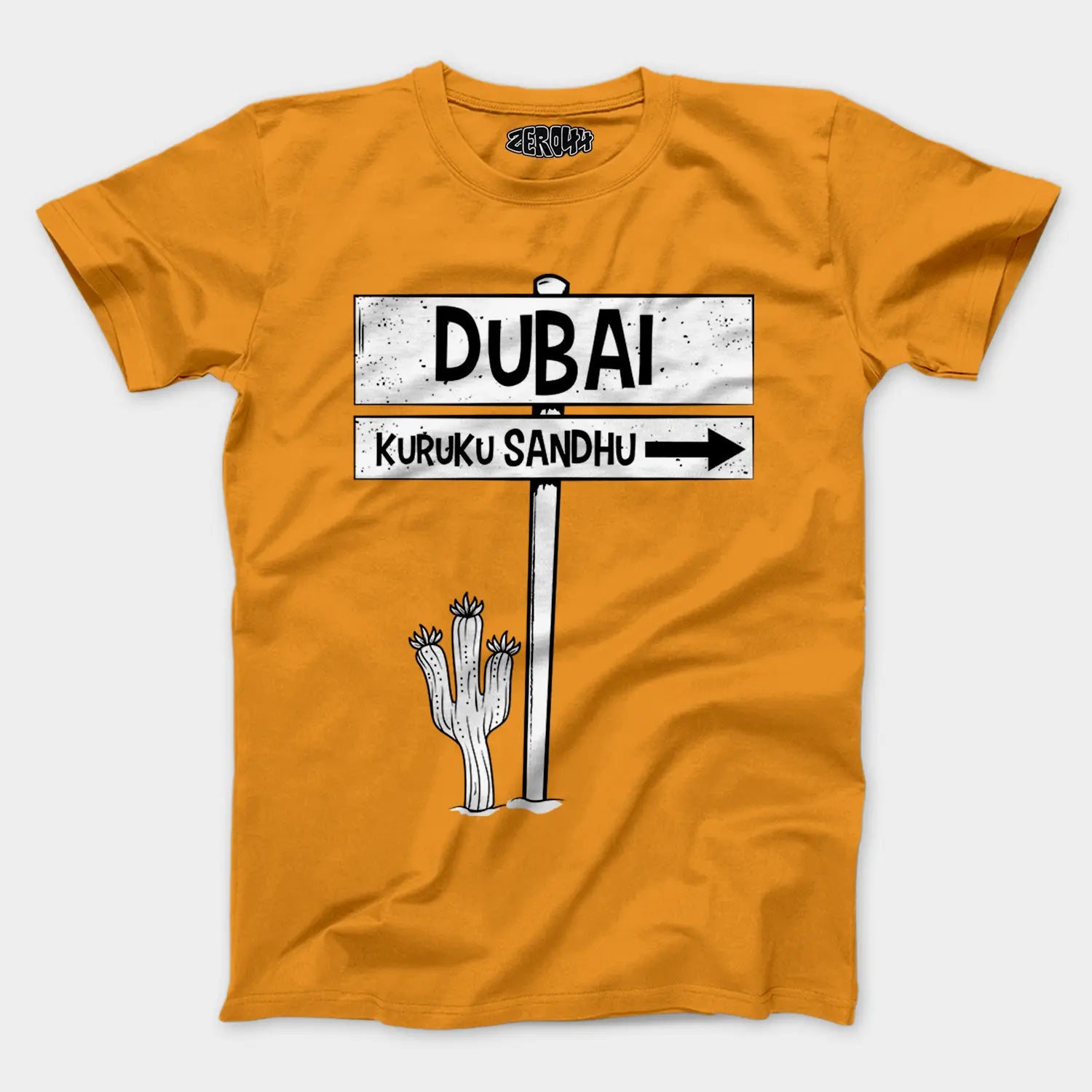 Dubai Kuruku Sandhu Men/Unisex T-Shirt in Golden Yellow Color