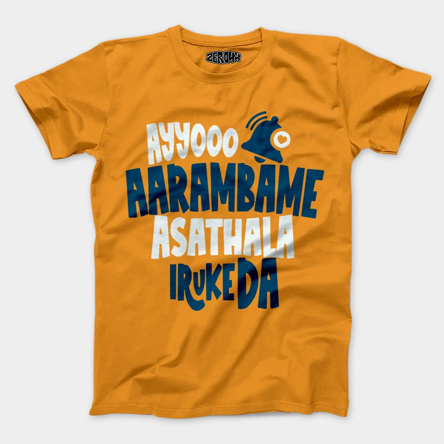 Ayyooo Aarambame Asathala Iruke Da Men/Unisex T-Shirt in Golden Yellow Color