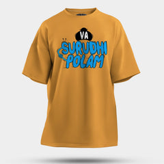 Va Surudhi Polam Men/Unisex Oversized T-Shirt in Golden Yellow Color