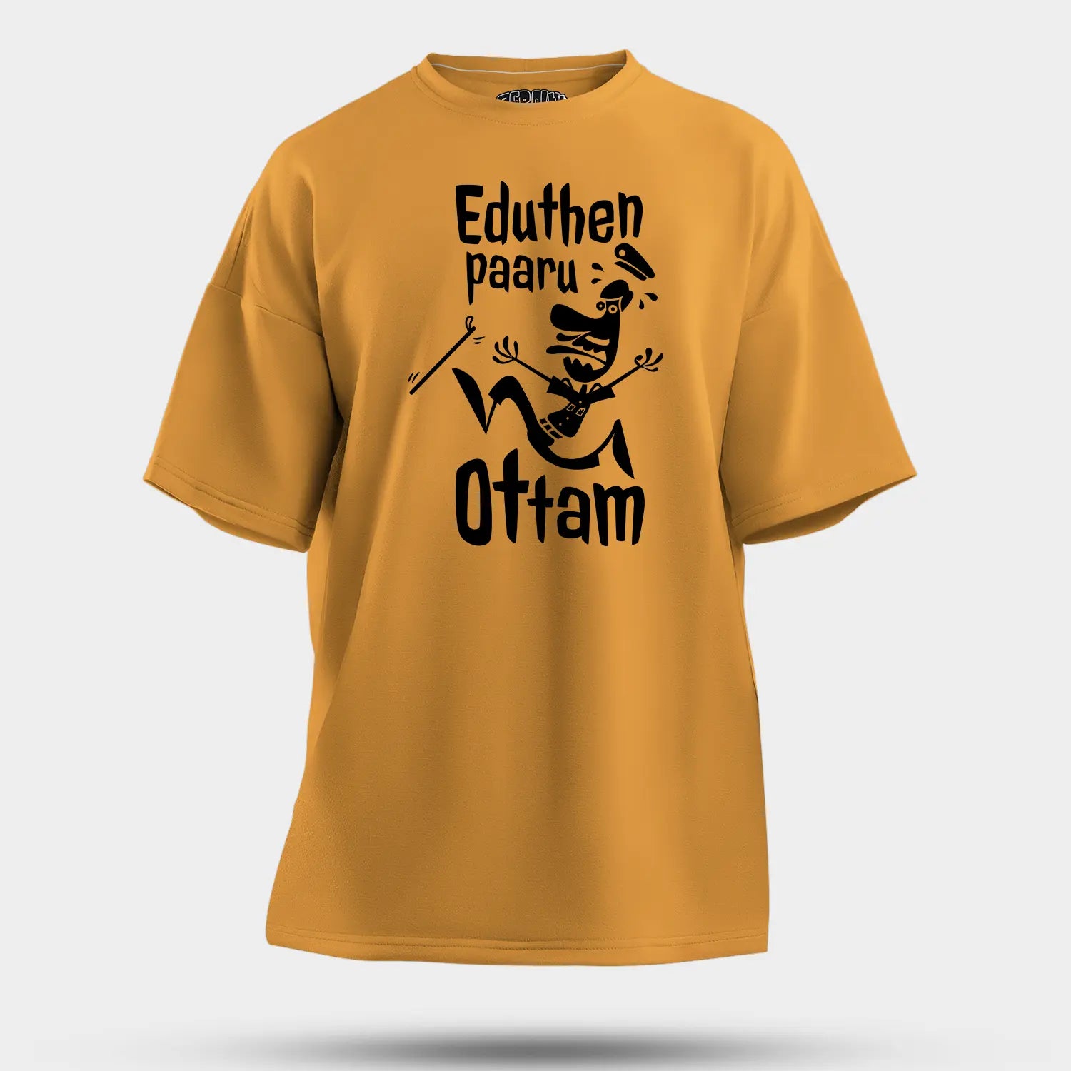 Eduthen Paaru Ottam Men/Unisex Oversized T-Shirt in Golden Yellow Color