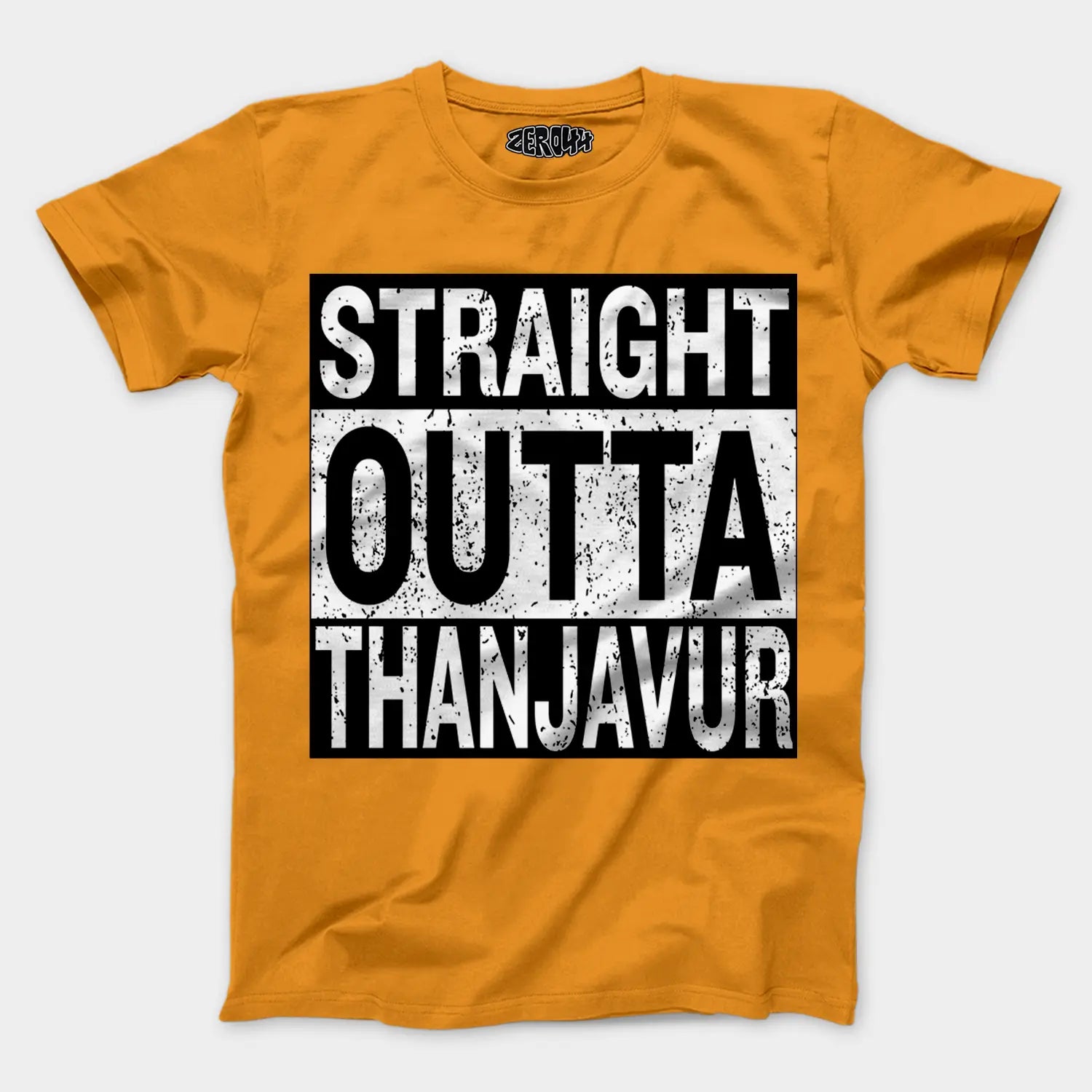 Straight Outta Thanjavur Men/Unisex T-Shirt in Golden Yellow Color