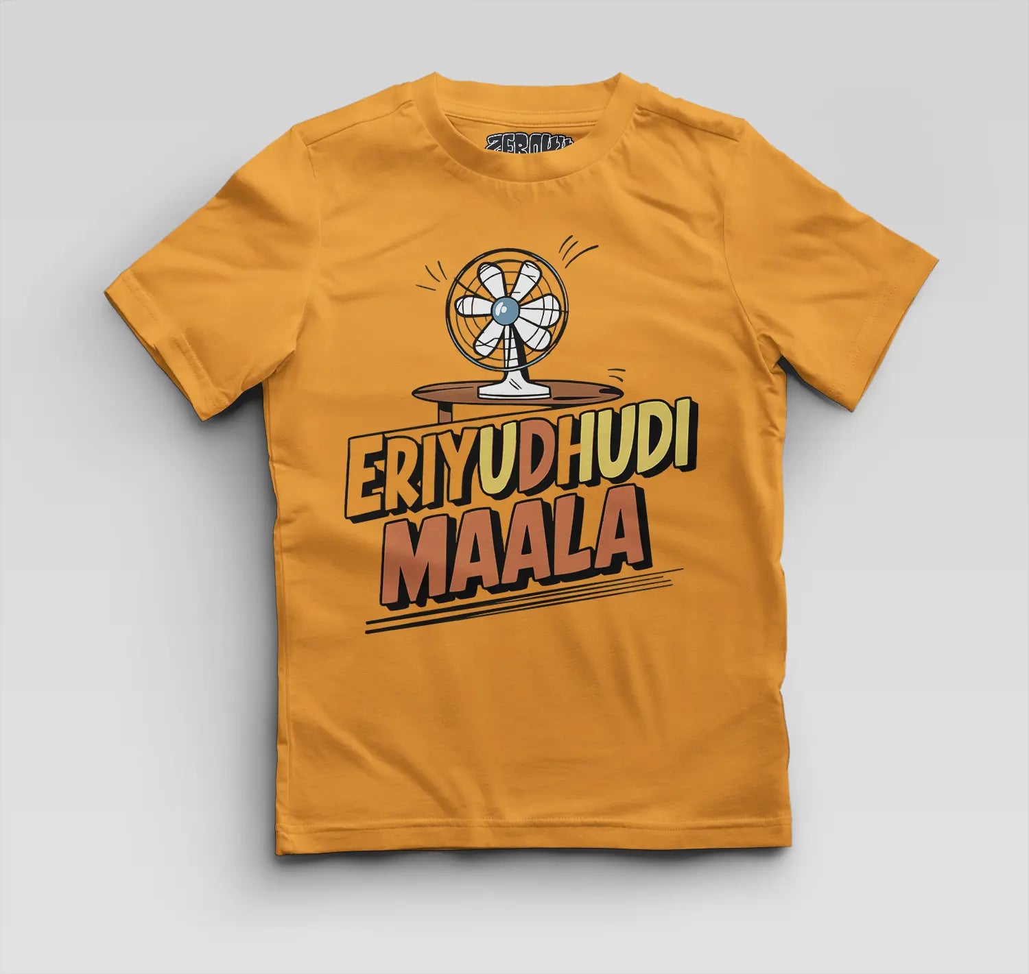 Eriyudhudi Maala Boys Round Neck T-Shirt in Golden Yellow Color