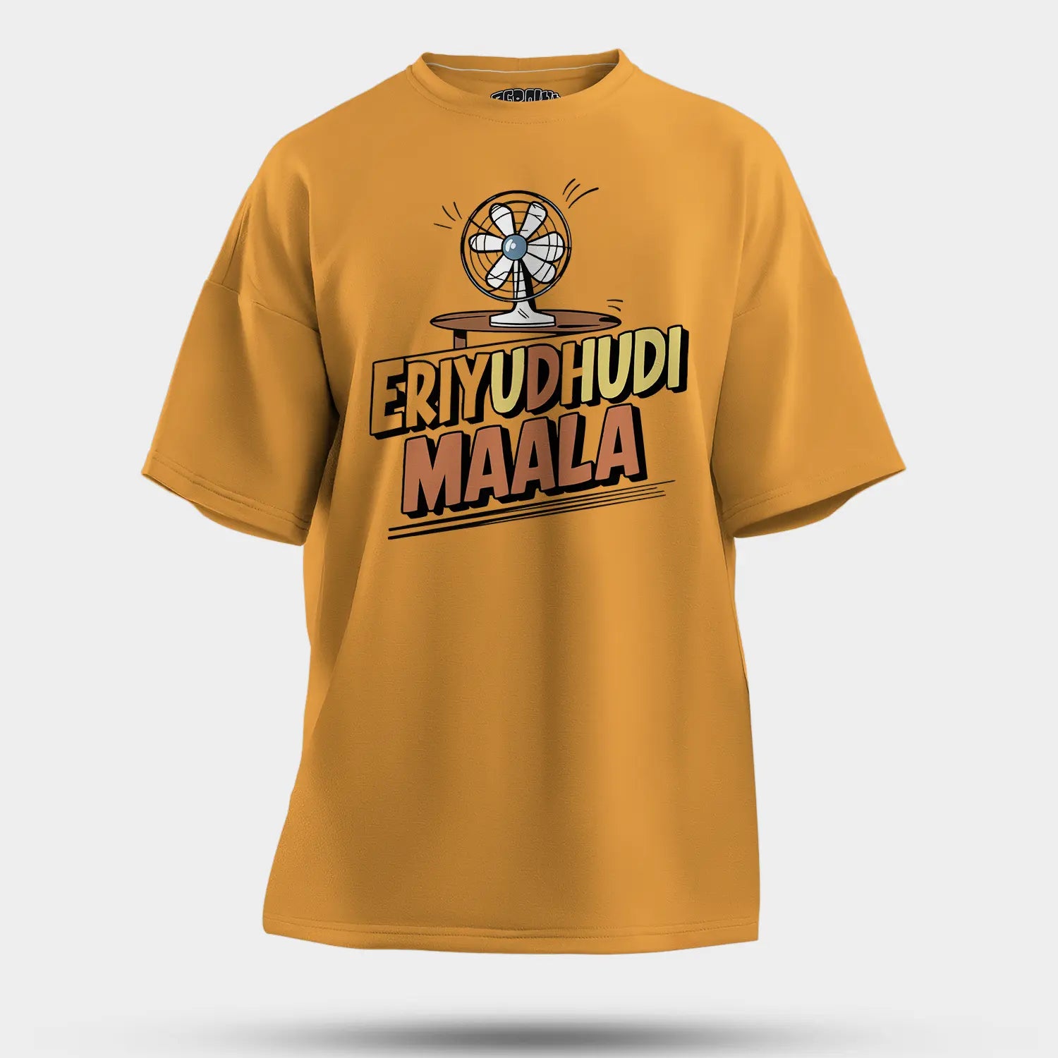 Eriyudhudi Maala Men/Unisex Oversized T-Shirt in Golden Yellow Color