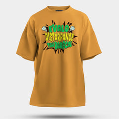 Evalo Distarpance You Raascal Men/Unisex Oversized T-Shirt in Golden Yellow Color