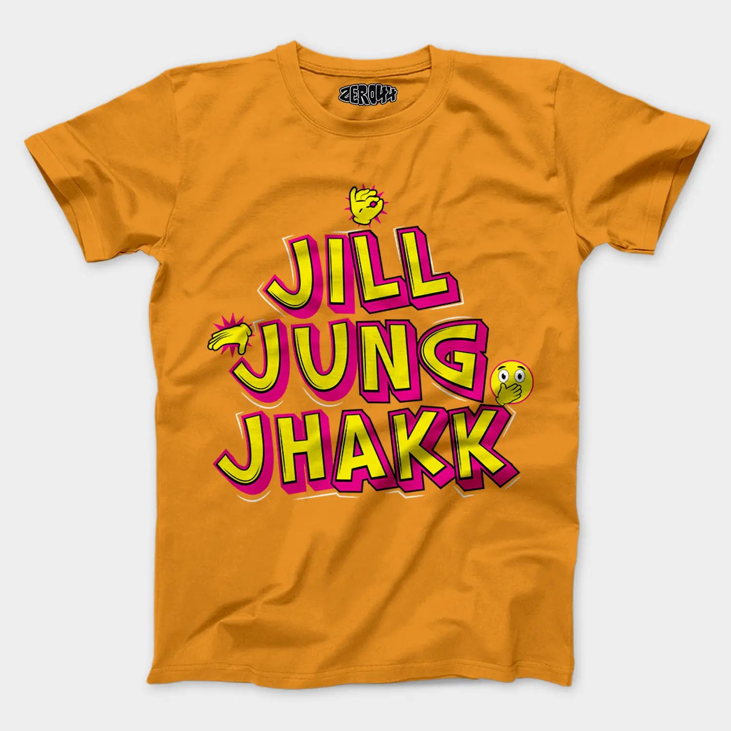 Jill Jung Jhakk Men/Unisex T-Shirt in Golden Yellow Color