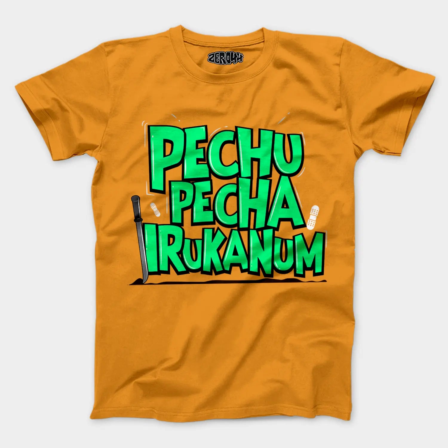 Pechu Pecha Irrukanum Men/Unisex T-Shirt in Golden Yellow Color