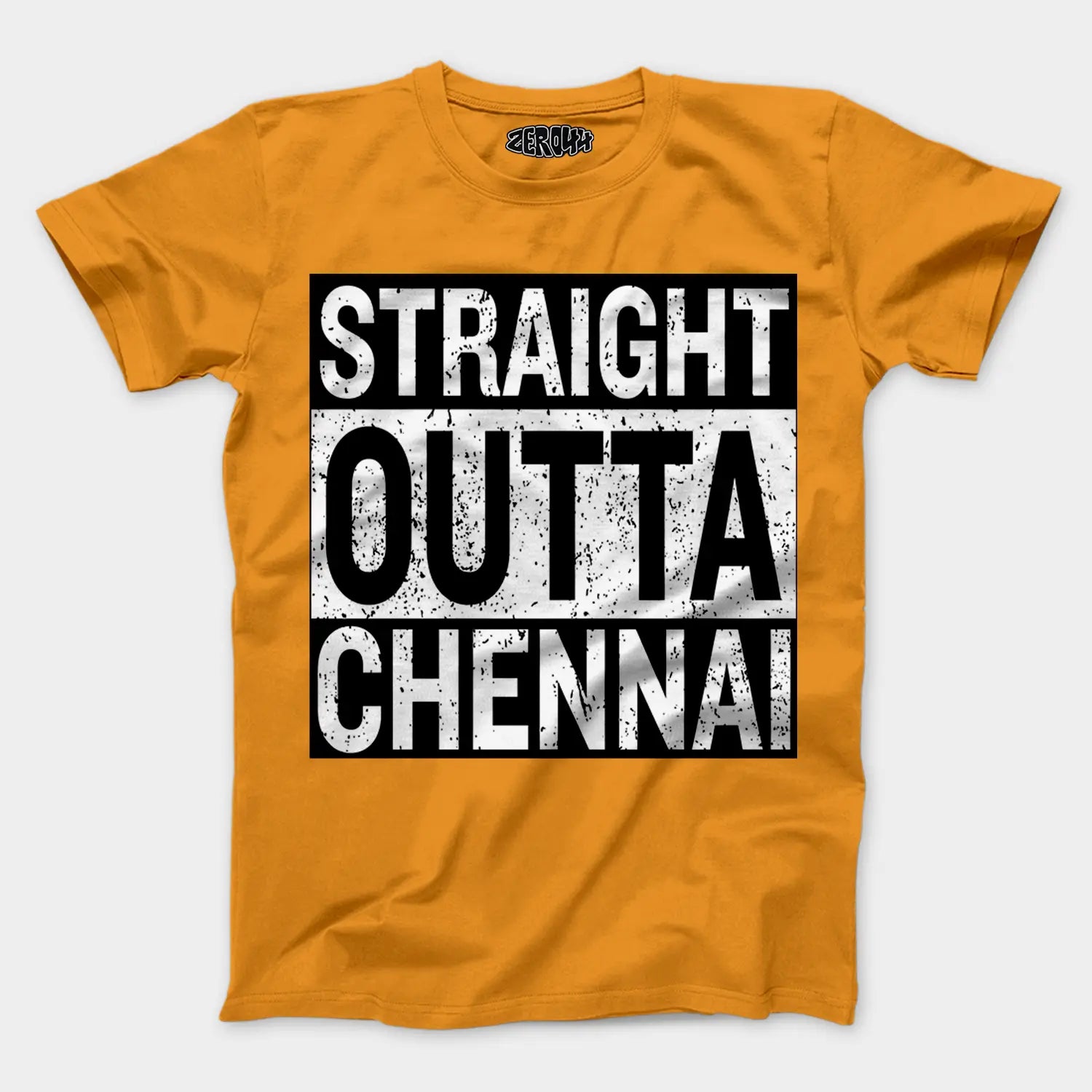 Straight Outta Chennai Men/Unisex T-Shirt in Golden Yellow Color