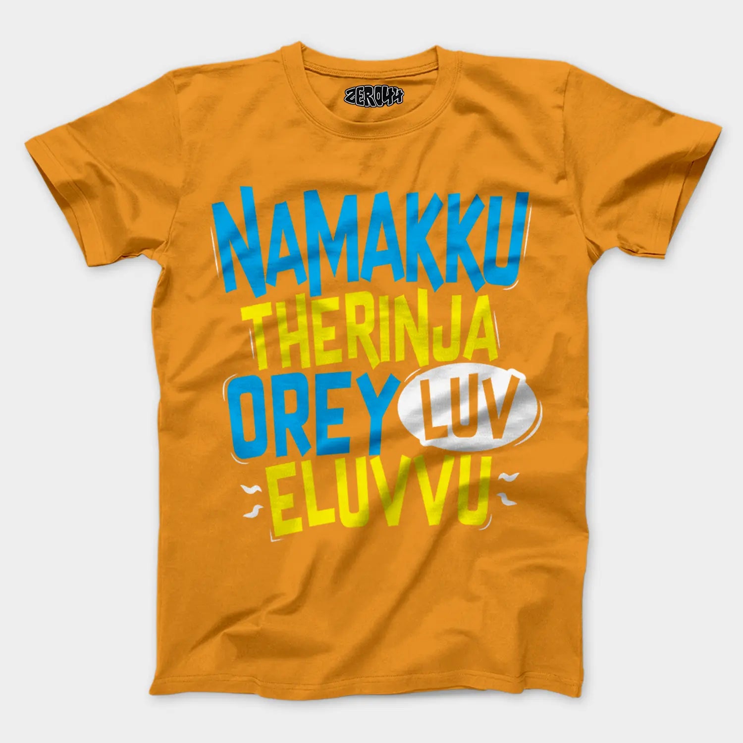Namakku Therinja Orey Luv, Eluvvu Men/Unisex T-Shirt in Golden Yellow Color