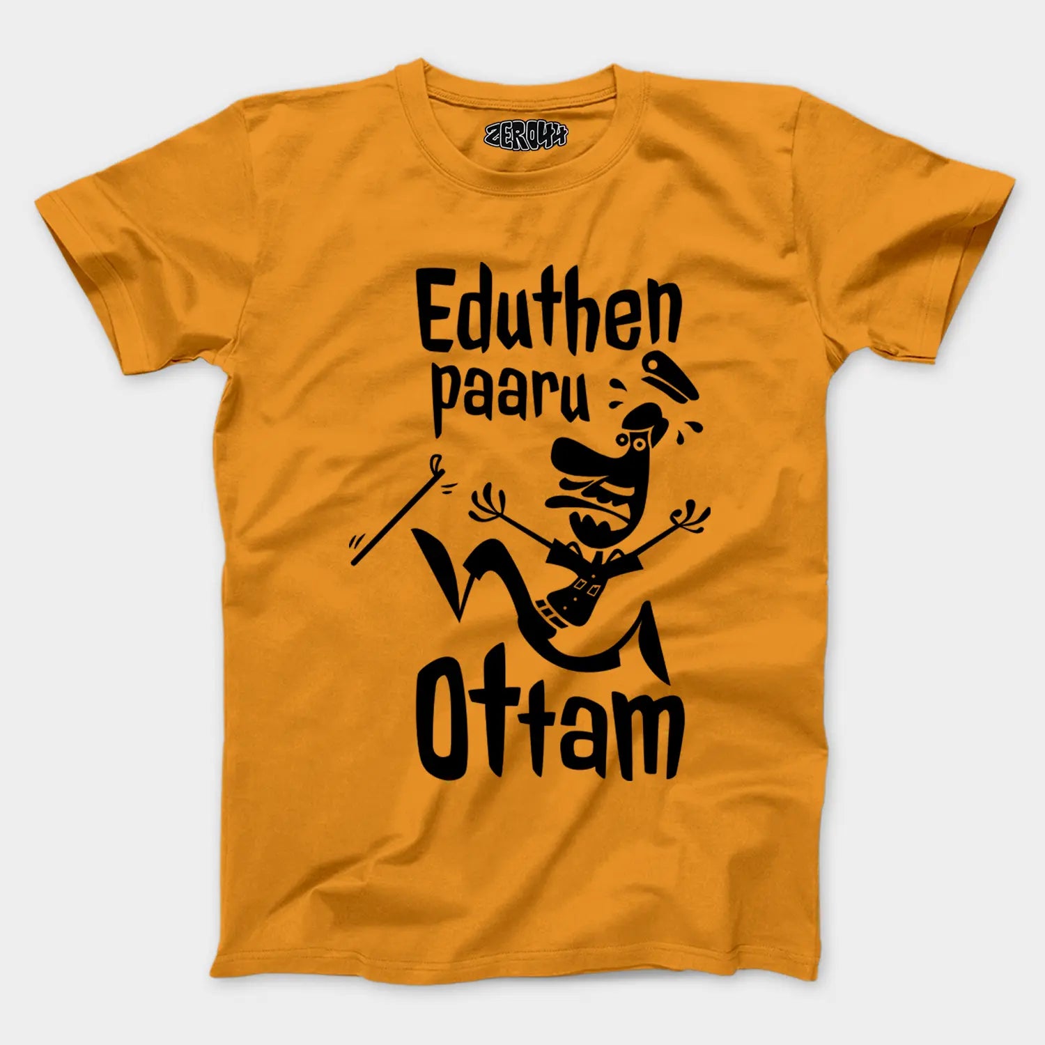 Eduthen Paaru Ottam Men/Unisex T-Shirt in Golden Yellow Color