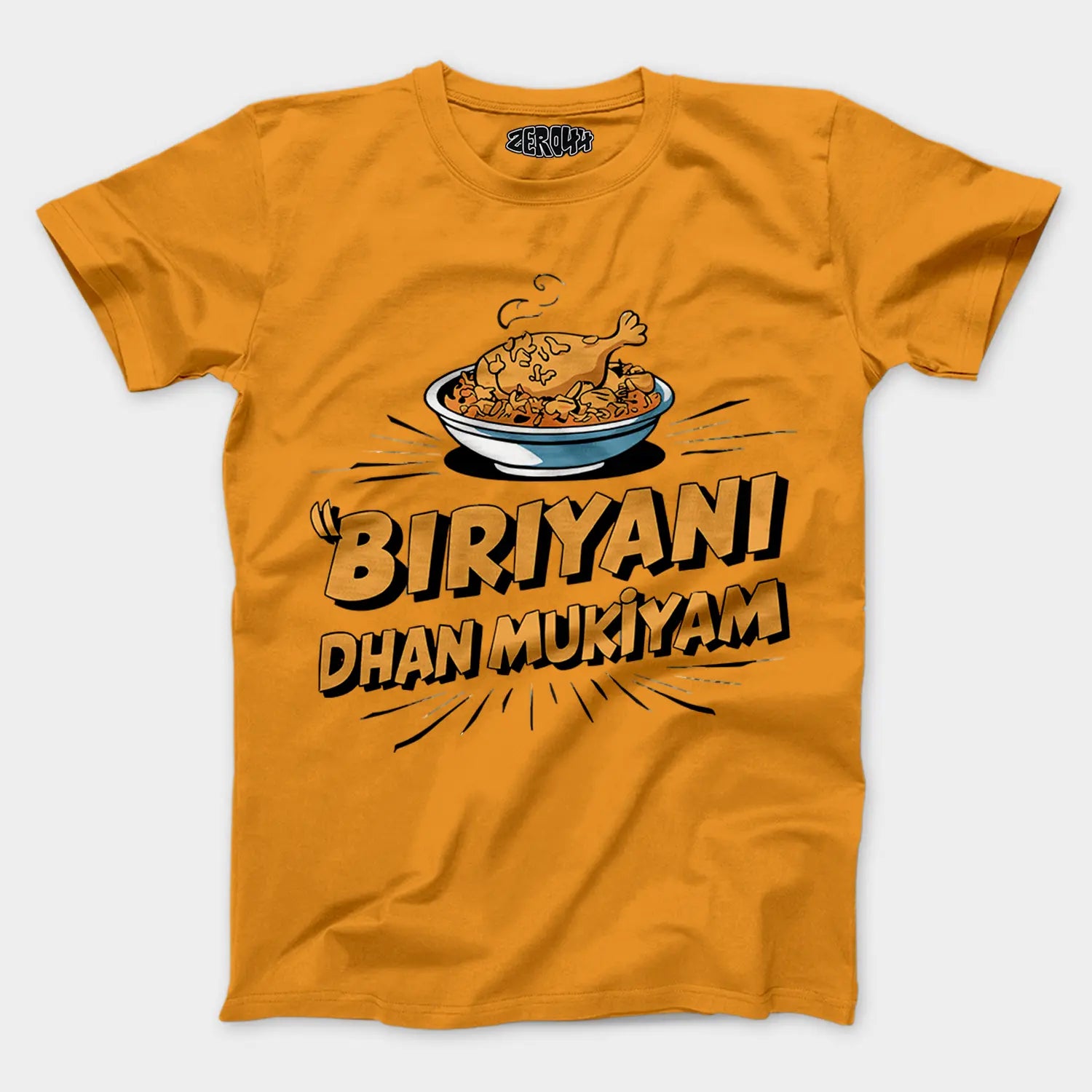 Biriyani Dhan Mukiyam Men/Unisex T-Shirt in Golden Yellow Color