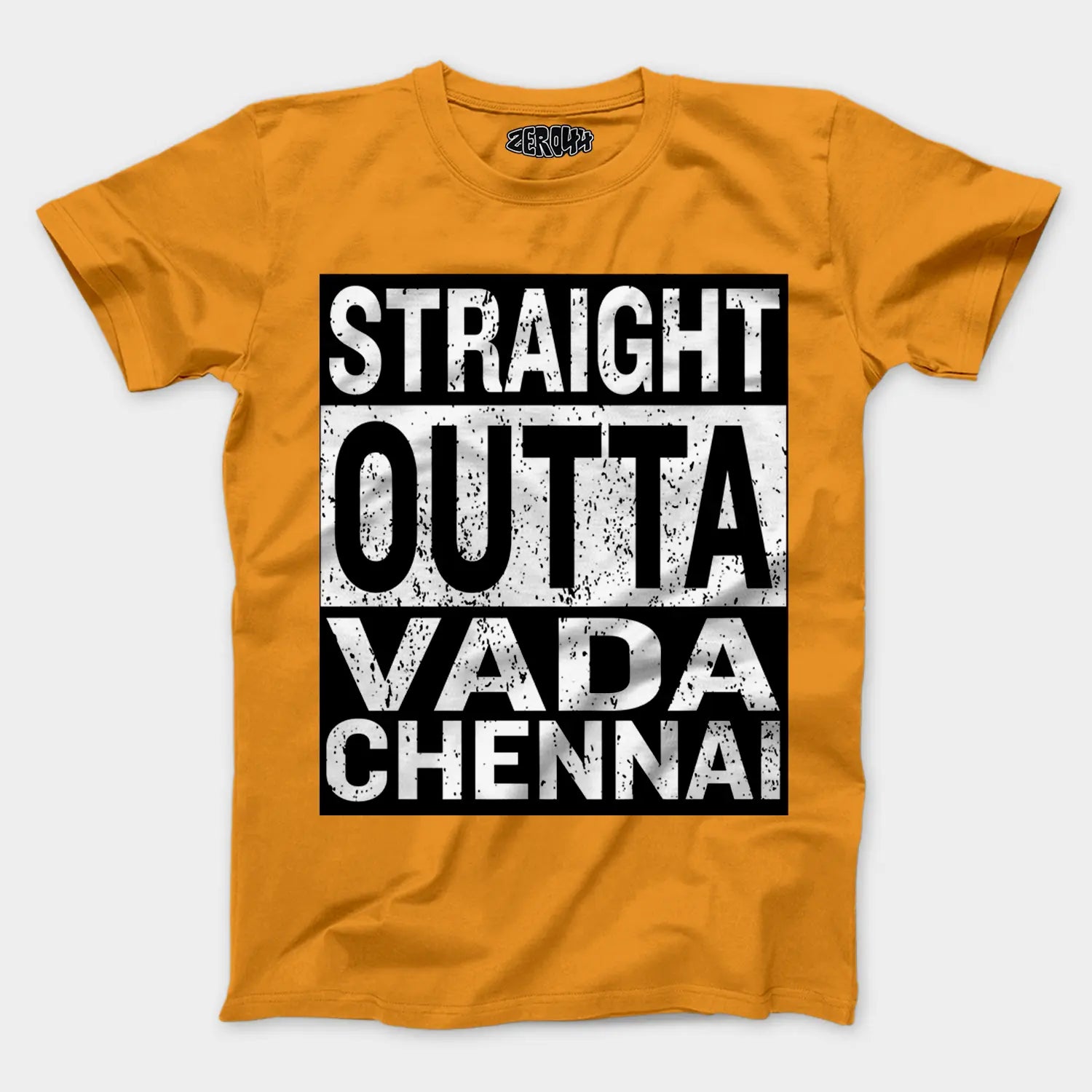 Straight Outta Vada Chennai Men/Unisex T-Shirt in Golden Yellow Color