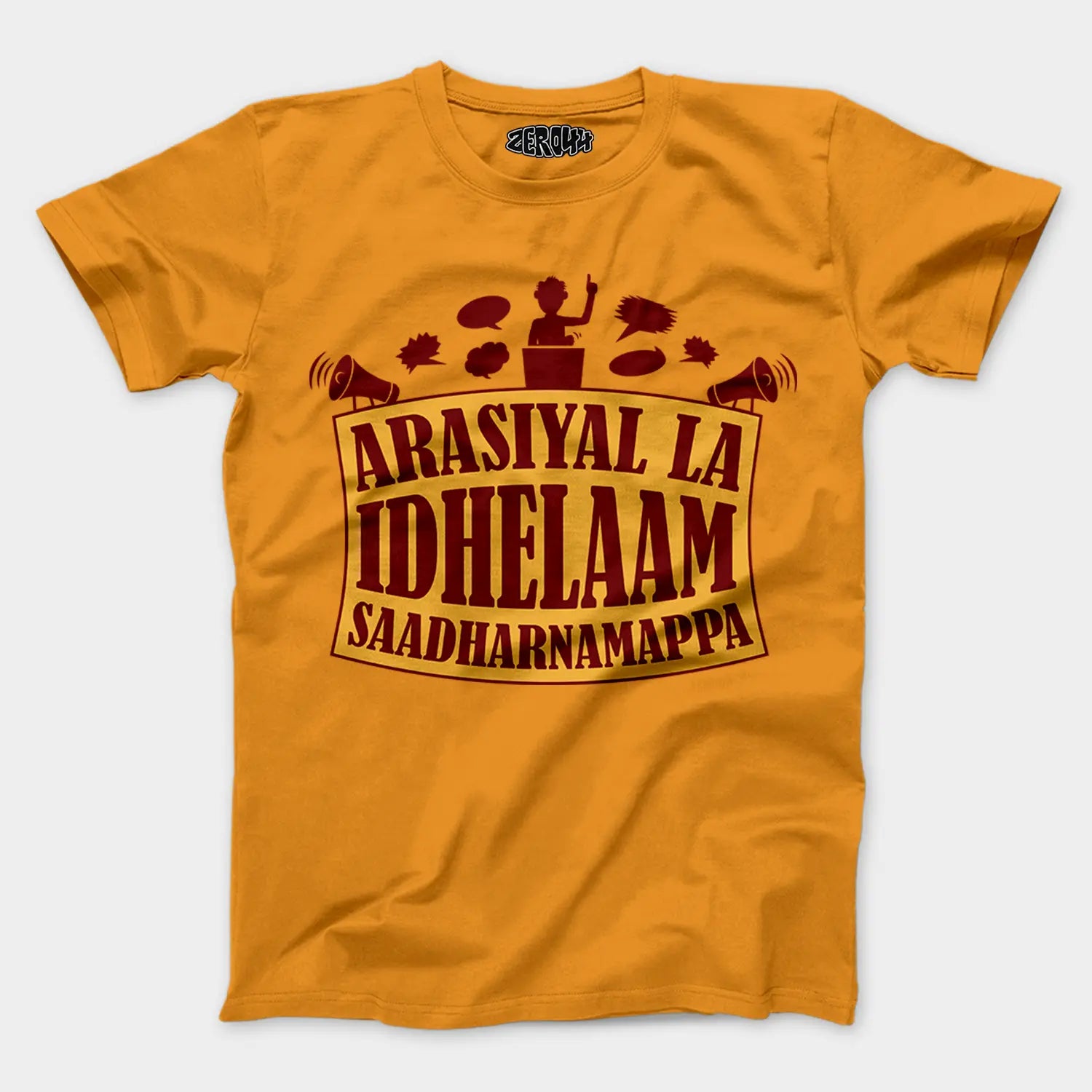 Arasiyal La Idhellam Saadharnamappa Men/Unisex T-Shirt in Golden Yellow Color