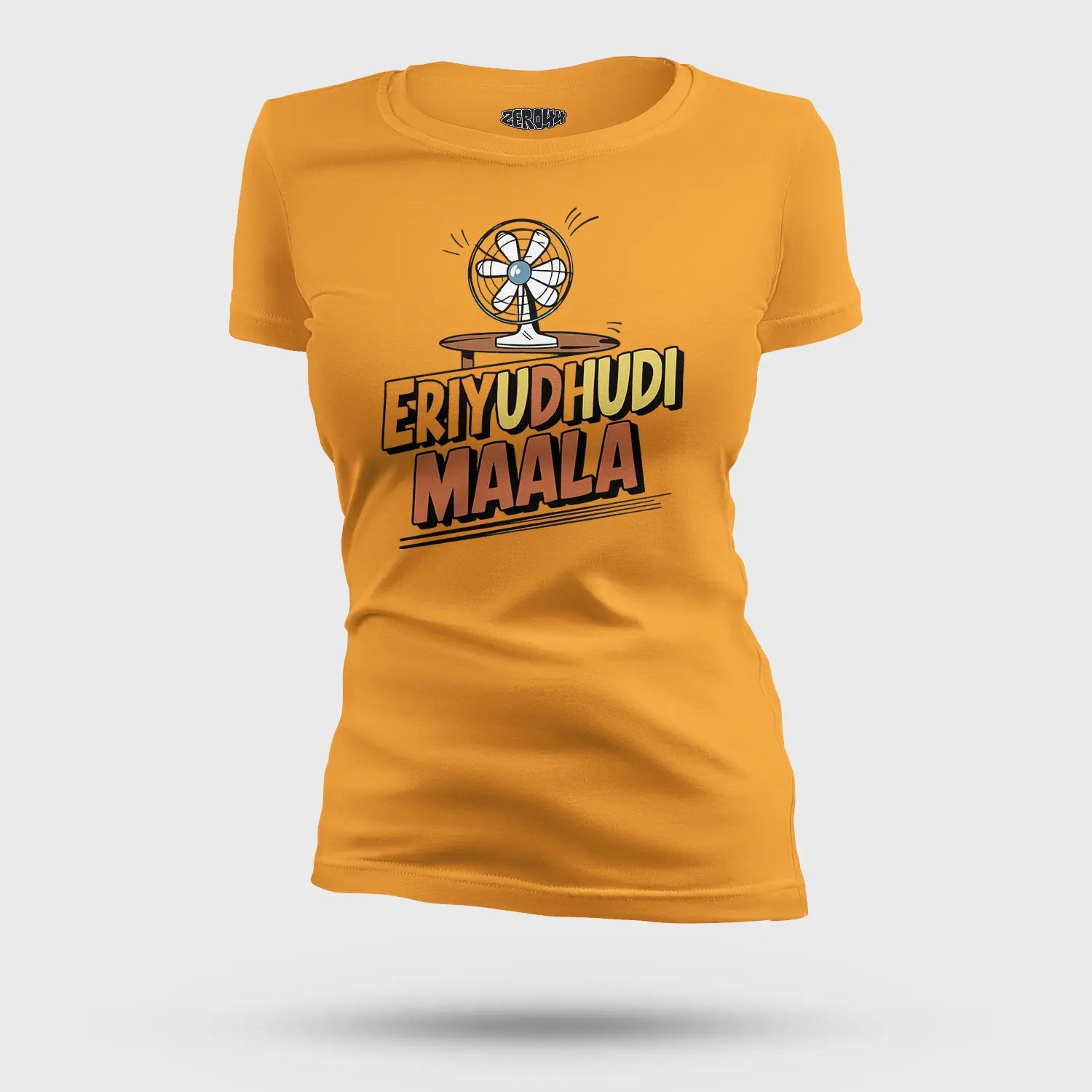 Eriyudhudi Maala Women's T-Shirt in Golden Yellow Color