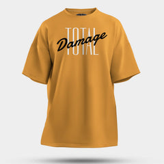 Total Damage Men/Unisex Oversized T-Shirt in Golden Yellow Color