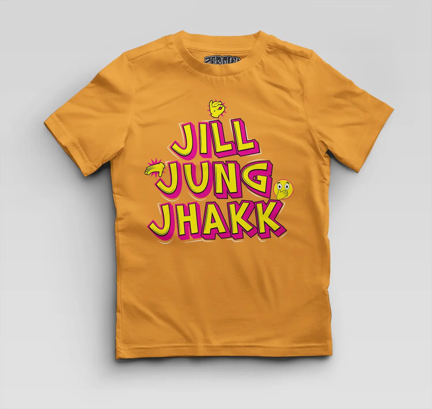 Jill Jung Jhakk Boys Round Neck T-Shirt in Golden Yellow Color