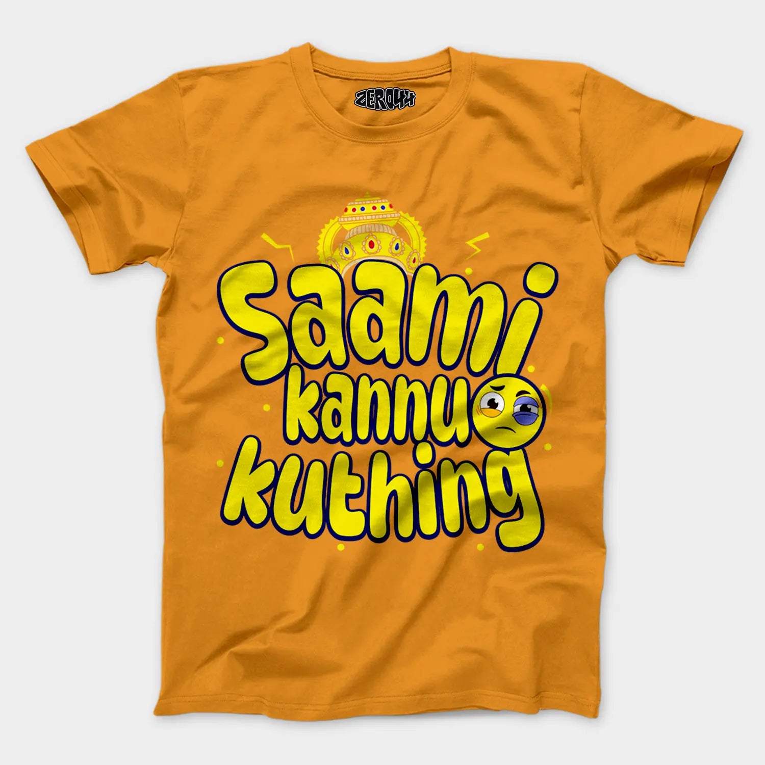 Saami Kannu Kuthing Men/Unisex T-Shirt in Golden Yellow Color